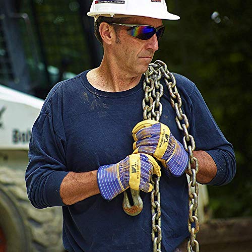 Heavy Duty Work Gloves With Leather Palm (Wells Lamont 3300Xl), Blue/Tan, X-Large #TOP4