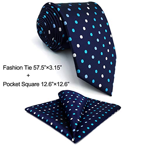 Shlax&Wing Pois Blu Cravatta da uomo Seta Attività...