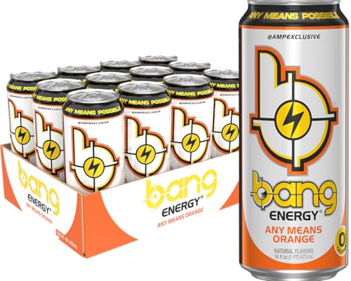 Bang Energy Any Means Orange, Sugar-Free Energy Drink, 16-Ounce