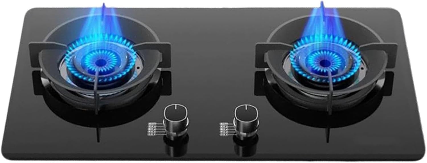 Estufa de Gas 2 Puestos 4.8KW Encimera con Vidrio Templado