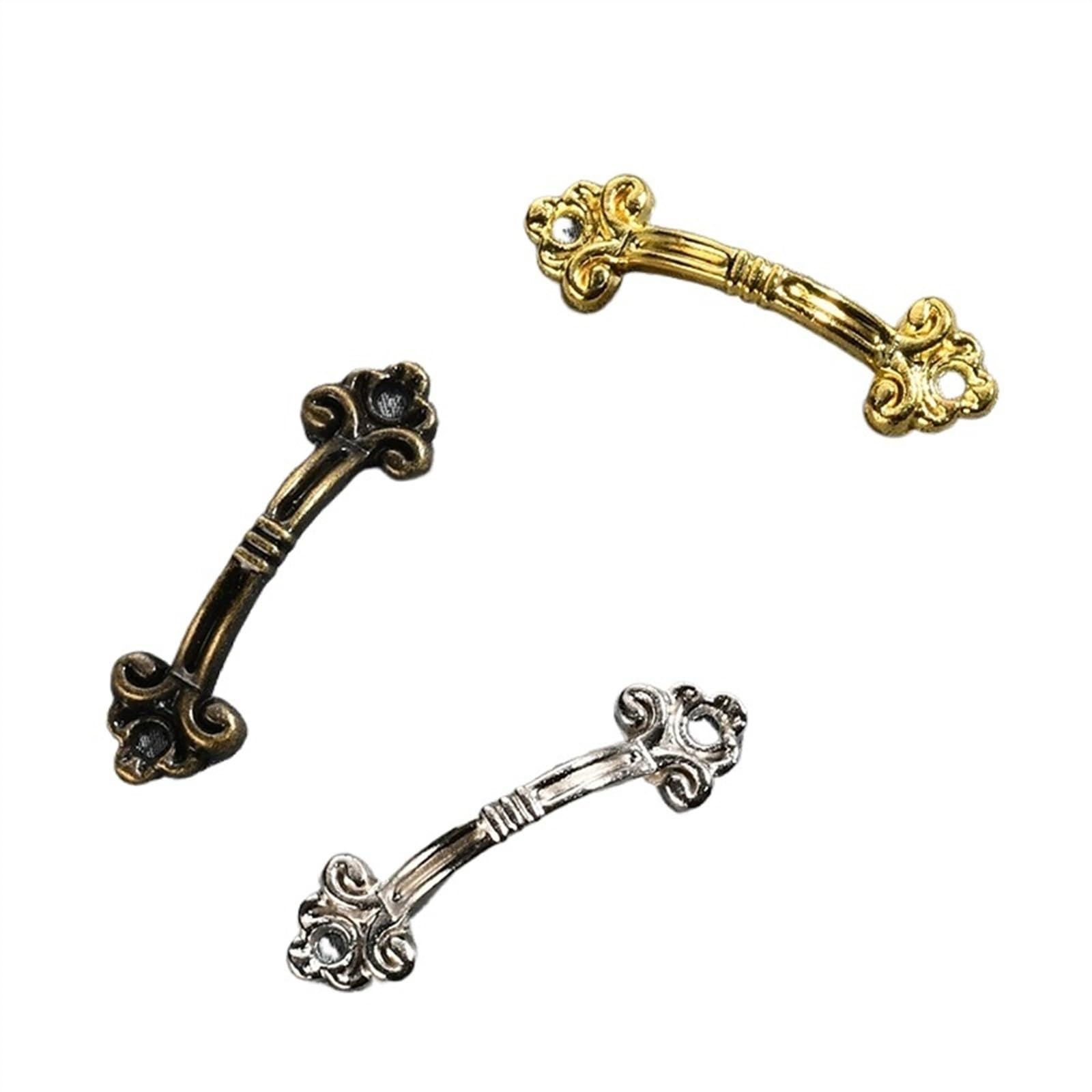 Manijas de muebles vintage color plata con diseño ergonómico para puertas corredizas y armarios