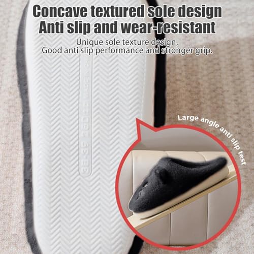 Cat Slippers for Womens Mens Winter Indoor Outdoor Plush Animal Slippers Fluffy Cozy Warm Memory Foam Bedroom Garden Home Couple Shoes3