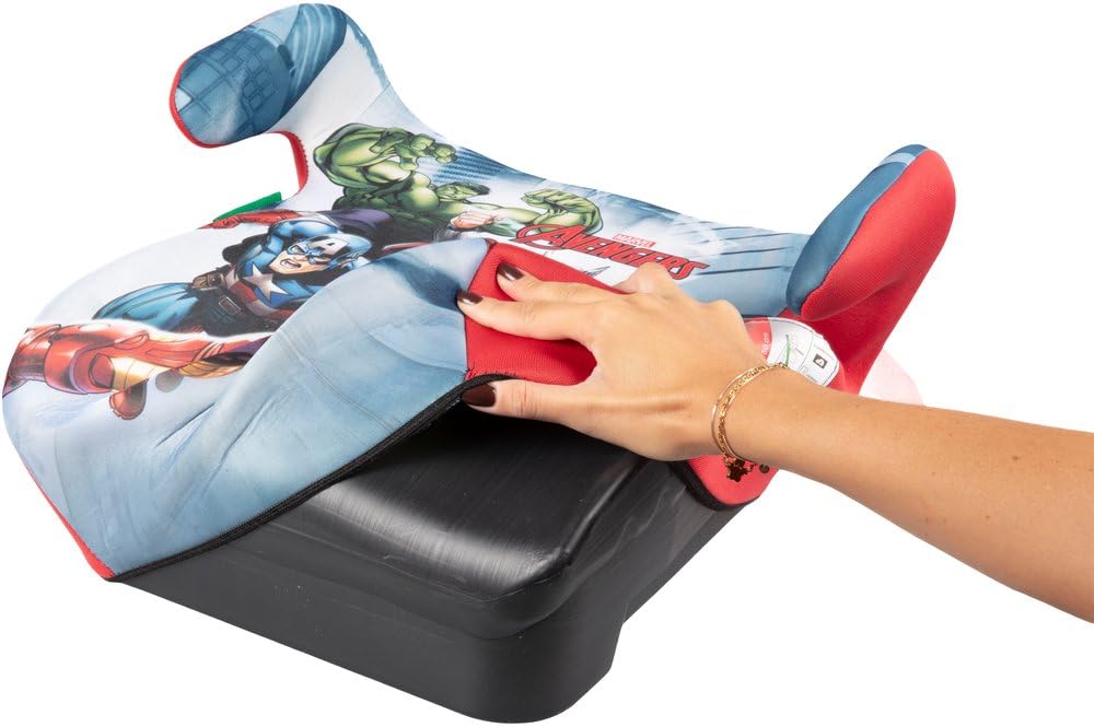 Marvel Avengers I-Size ECE R129 Autositz Für Kinder, 126-150 Cm, 22-36 Kg, 6-12 Jahre Alt, Gruppe 3, Leicht Und Einfach Zu Tragen — Abnehmbar Und Waschbar