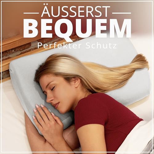 Luxoon Kissenbezug für Gesundheitskissen – 95% Baumwolle / 5% Elasthan, Atmungsaktiv und Hautfreundlich, Waschbar, Für Komfort und Hygiene 2er Pack 30-45 x 50-65 cm, Weiß