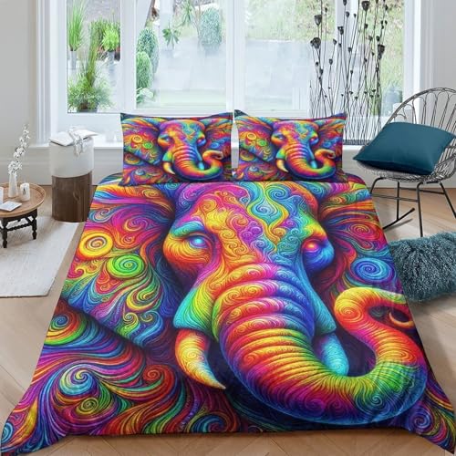 Ensemble de lit éléphant 3D en microfibre de qualité supérieure 220x240cm - 8