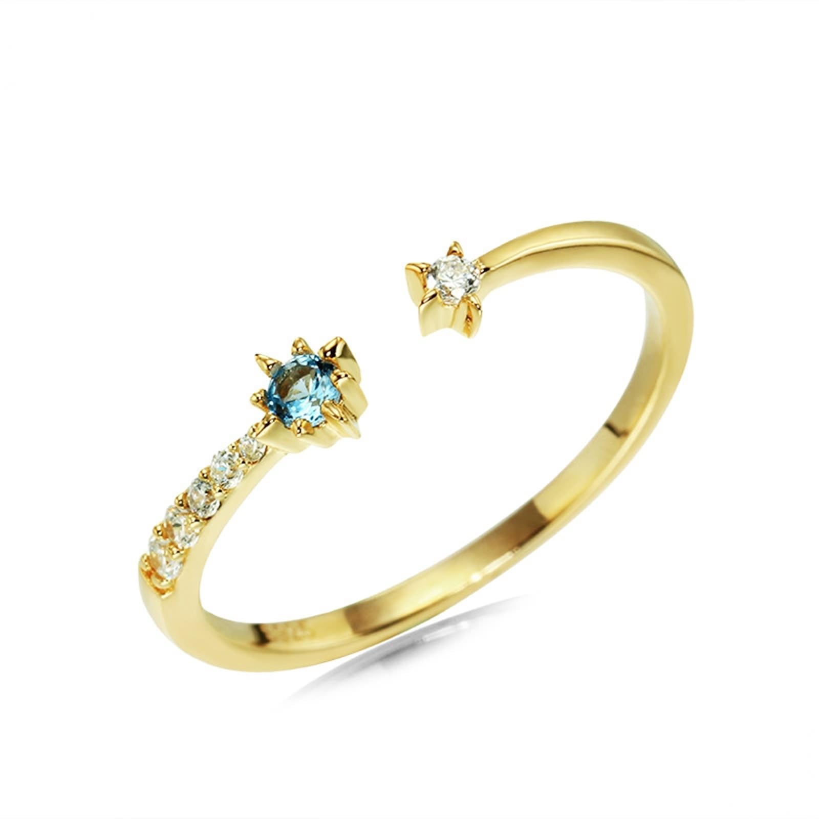 Wycian Engagement Ring For Women 18K Gold, Gold Ring zum Basteln Größe 45 (14.3) für Damen Neujahr