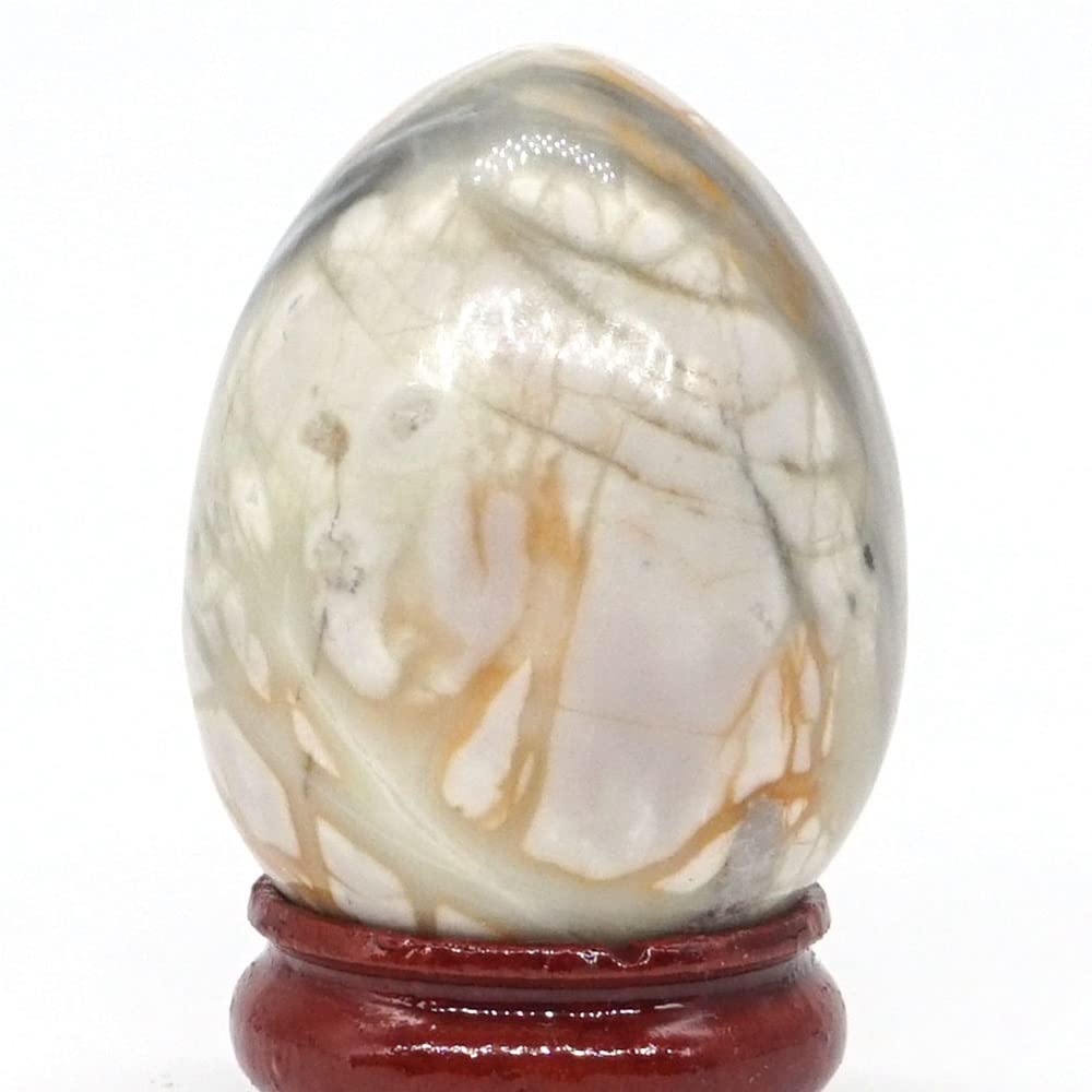 casa meditazione Piedras de cristal de 30x40mm, huevo Natural, Reiki Gema Mineral, artesanía, decoración del hogar, regalo (colore : Picasso Diaspro, Taglia : 1 PC)