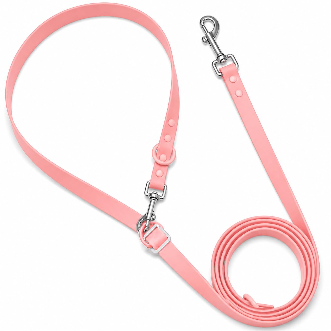 Correa impermeable ajustable manos libres para perro, 7 pies / 8 pies (rosa, 8 pies)