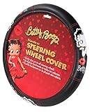 Yupbizauto New Betty Boop Timeless Front Low Back Car Seat Covers & Steering Wheel Cover Embroidery Kiss Headrest Cover (Steering Wheel)