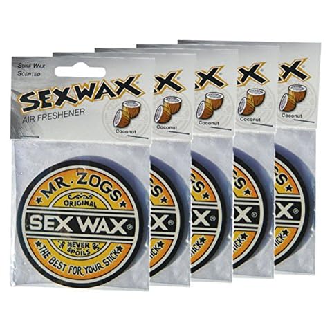 Mr Zogs Sex Wax Car Air Freshener Surf Assorted Fragrances - New (5 x Coconut) Cover