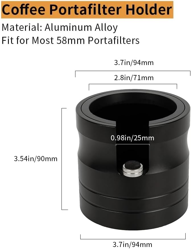 watchget Coffee Portafilter Holder, Espresso Tamping Station Aluminum Alloy Espresso Tamper Stand for Most 58mm Coffee Portafilters with Non-slip Base