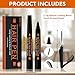 3-Pack Beard Pencil Filler for Men (Black), Four-fork Tip Beard Styling Pen, Waterproof Sweat Proof Long Lasting Beard Pencil,Effectively Enhances Facial Hair