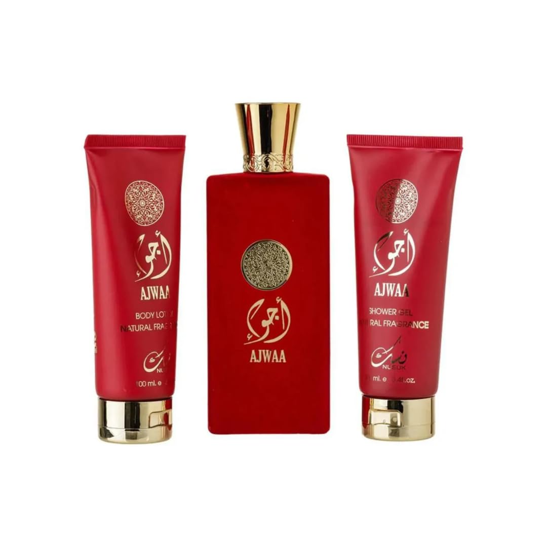 Nusuk Ajwaa Luxury Bath Gift Set with Shower Gel and Body Lotion, 100 ml