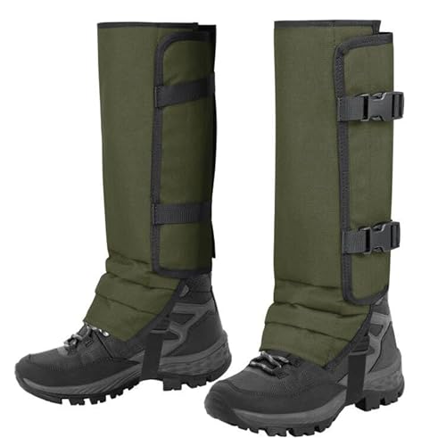 Snake Gaiters Leg Guards, Waterproof Snake Guards, Adjustable Snake Bite Protection for Lower Legs, Snake Chaps for Men&Women Army Green