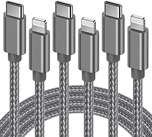 GlobaLink USB C to Lightning Cable, 3Pack 2m MFi Certified iPhone USB C Cable, Fast Nylon iPhone 12 Charger Cable Long Type C to iPhone Charger Cord for iPhone 13 12 Mini 12 Pro Max 11 Pro X 8 - Pink