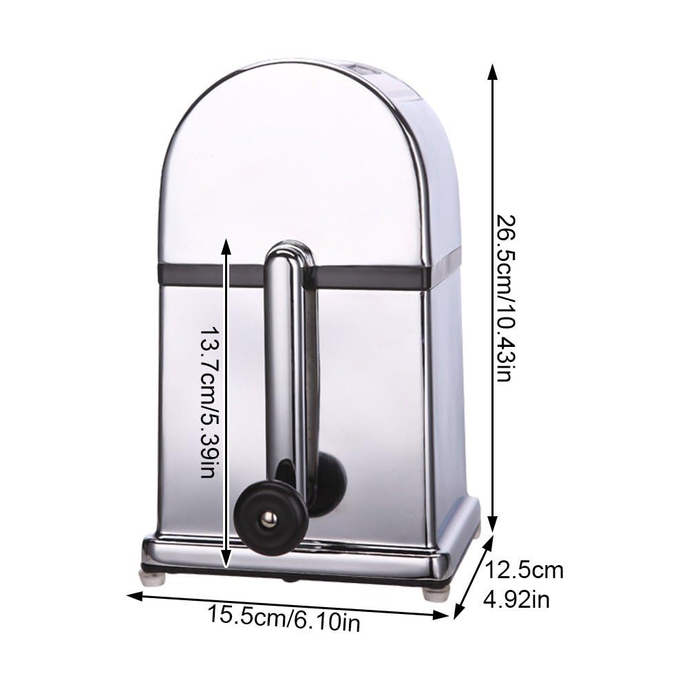 Trituradora De Hielo De Acero Inoxidable con Manivela, Máquina para Romper Bloques De Hielo, Mini Picadora De Hielo, Máquina para Hacer Batidos De Cono De Nieve Manual, Máquina De Granizado