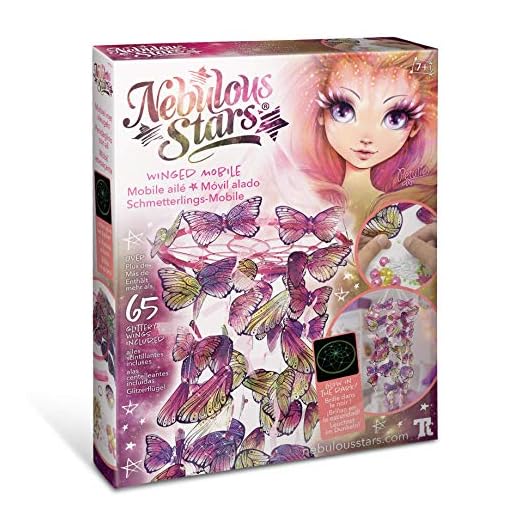 Nebulous Stars Kreativset Schmetterlingsmobile, zum basteln eines glitzernden Mobiles, ab 7 Jahre