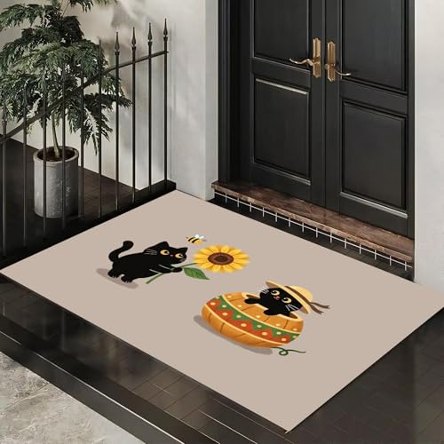 Tapis cuisine devant évier antidérapant lavable 80x120cm brun mignon