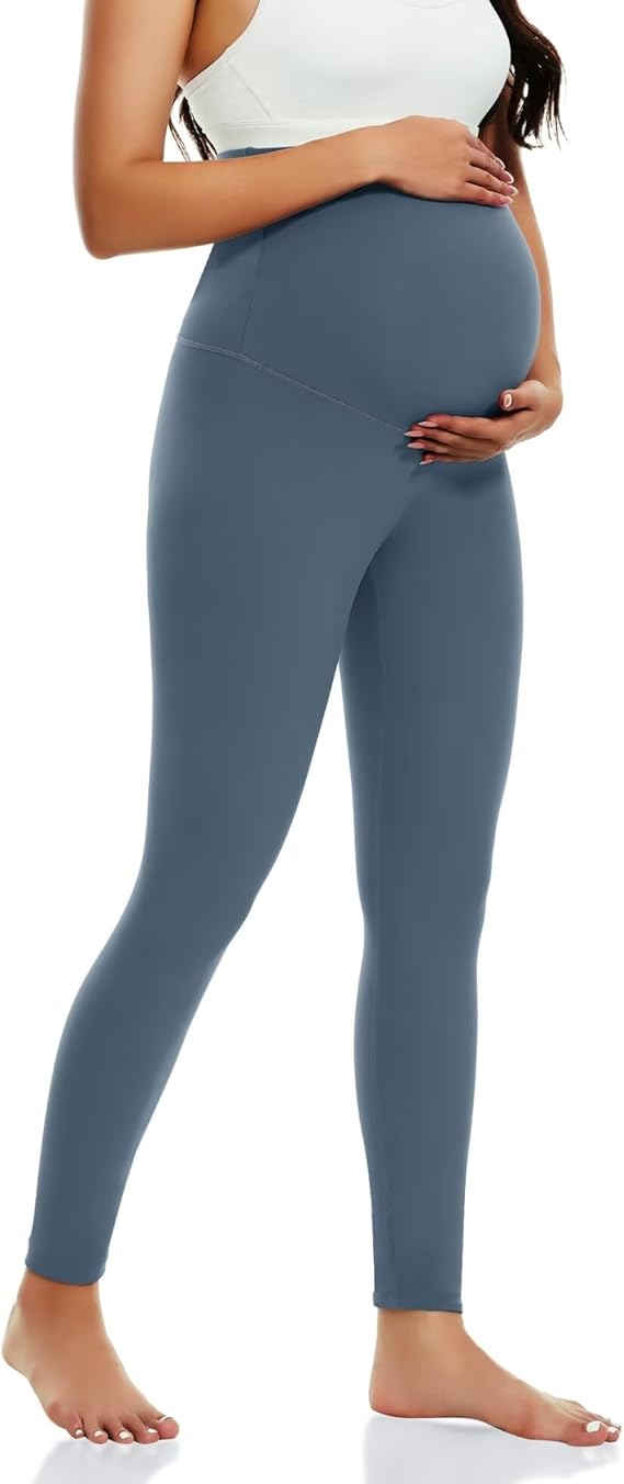 Happy. angel Women’s Maternity Leggings Over The Belly, Soft Stretchy Pregnancy Pants for Active Workout Yoga Wearing