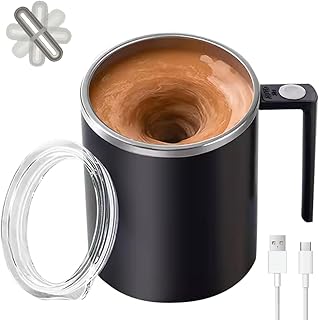 Sponsored Ad - Self Stirring Mug,Self Stirring Coffee Mug,Suitable for Coffee, Milk, Cocoa and Other Beverages (Daik Blac...