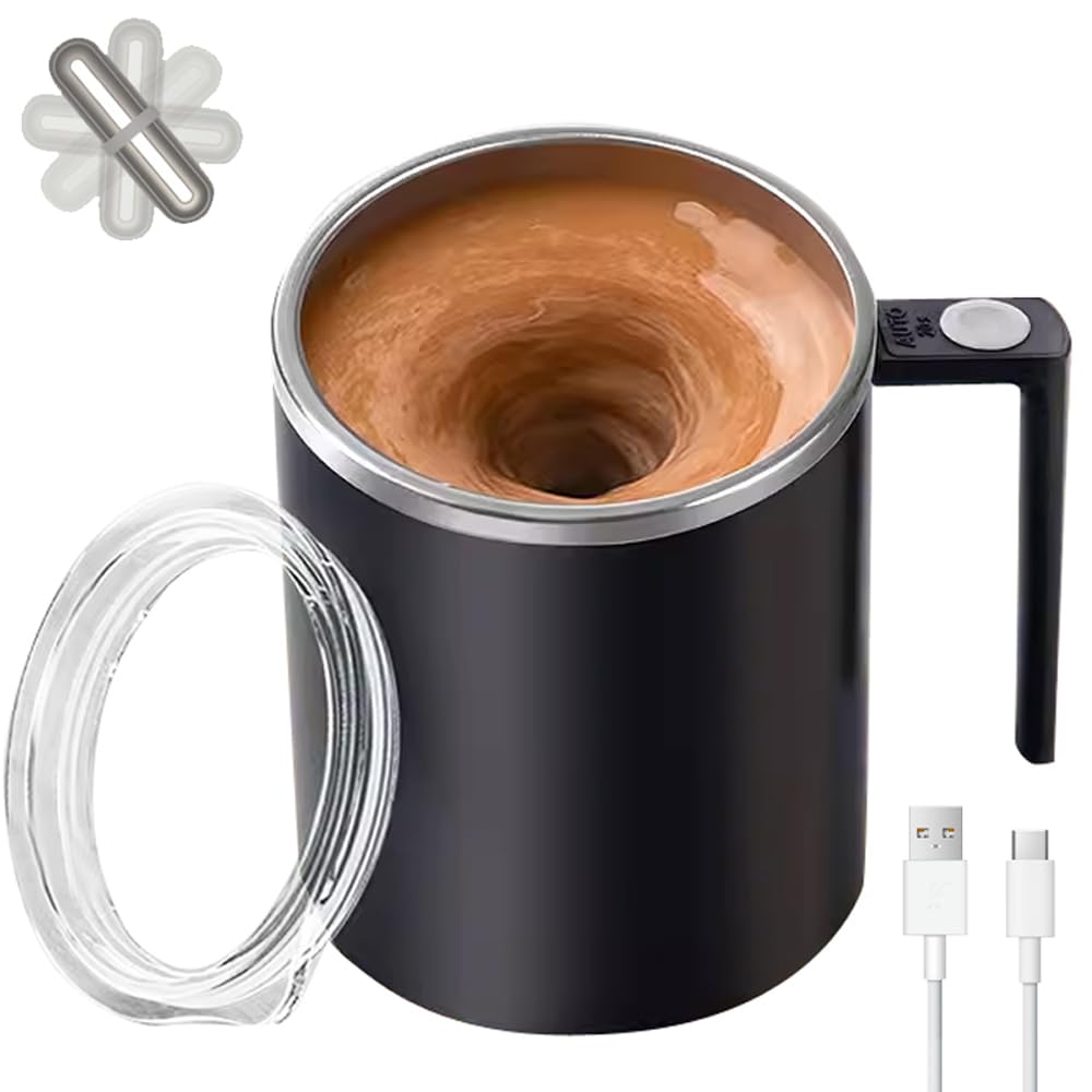 Self Stirring Mug Self Stirring Coffee Mug Suitable for Coffee Milk Cocoa and Other Beverages Daik Black 12