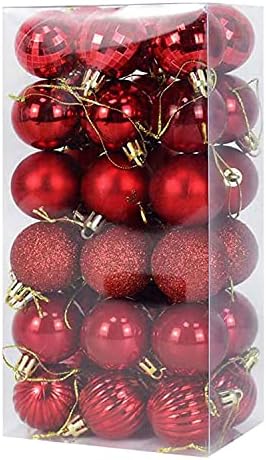 Christmas Balls Ornaments, 6 Style Xmas Baubles Tree Decorations Shatterproof Hanging Assorted Balls Set for Holiday Wedding Party Decoration (navy blue)
