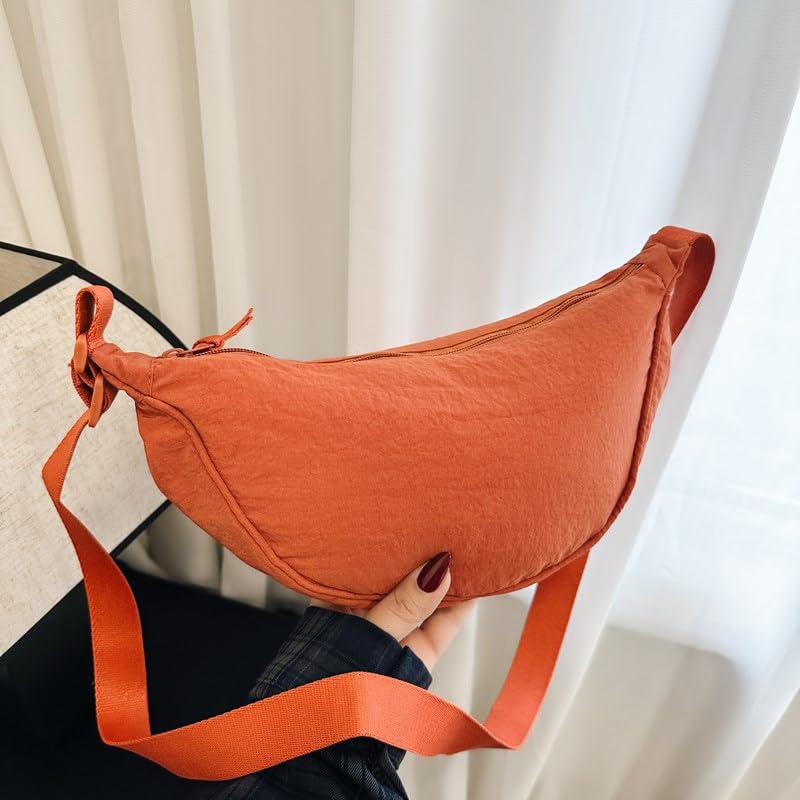 Bolsa tiracolo casual de nylon Hobos para mulheres, bolsas de ombro de grife, bolsa feminina de viagem, bolsa feminina, Laranja