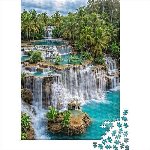 Puzzle de 1000 piezas de cascada tropical exótica, el regalo ideal de 70x50cm para adultos