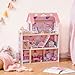 ROBUD Wooden Dollhouse, Doll House Playset with 24-pcs Exquisite Accessories, Working Elevator, Gift for Ages 3+