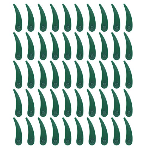 DERCLIVE 50Pcs Lawn Mower Plastic Blade Replacement Accessories Parts Fit for ART 23‑18 Li/26‑18Li