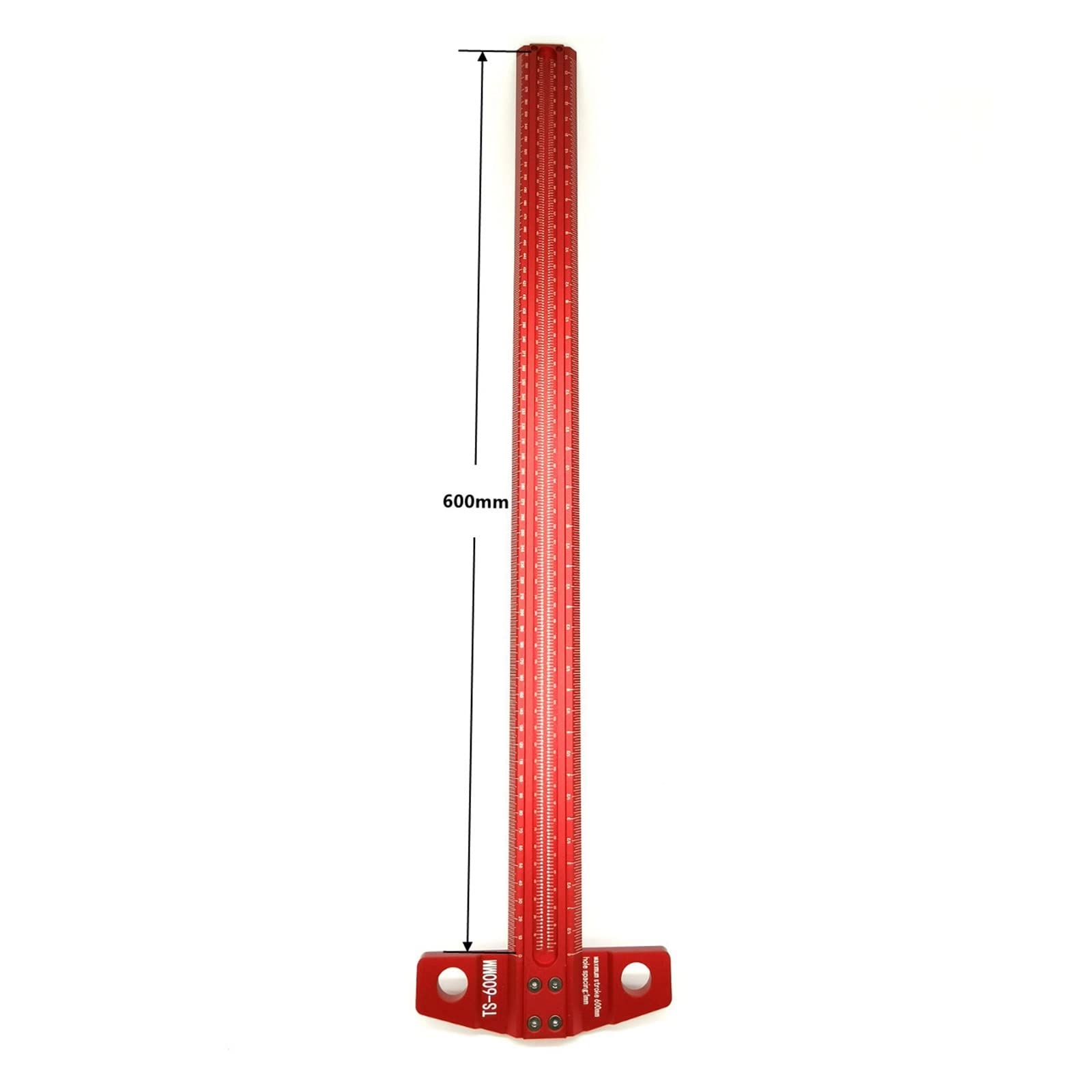 Holzbearbeitungs -Protraktor Präzisions-Markierungs-T-Lineal Aluminiumlegierung Holzbearbeitungs-Markierlehre Deluxe-Markierungslineal mit durchgestrichenen Löchern Messwerkzeuge Stabil und bequem(600