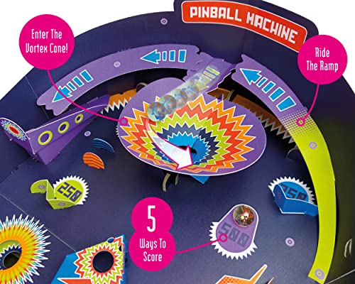Máquina de pinball anti pantallas para niños kit de cartón interactivo arcade retro sin pegamento 4