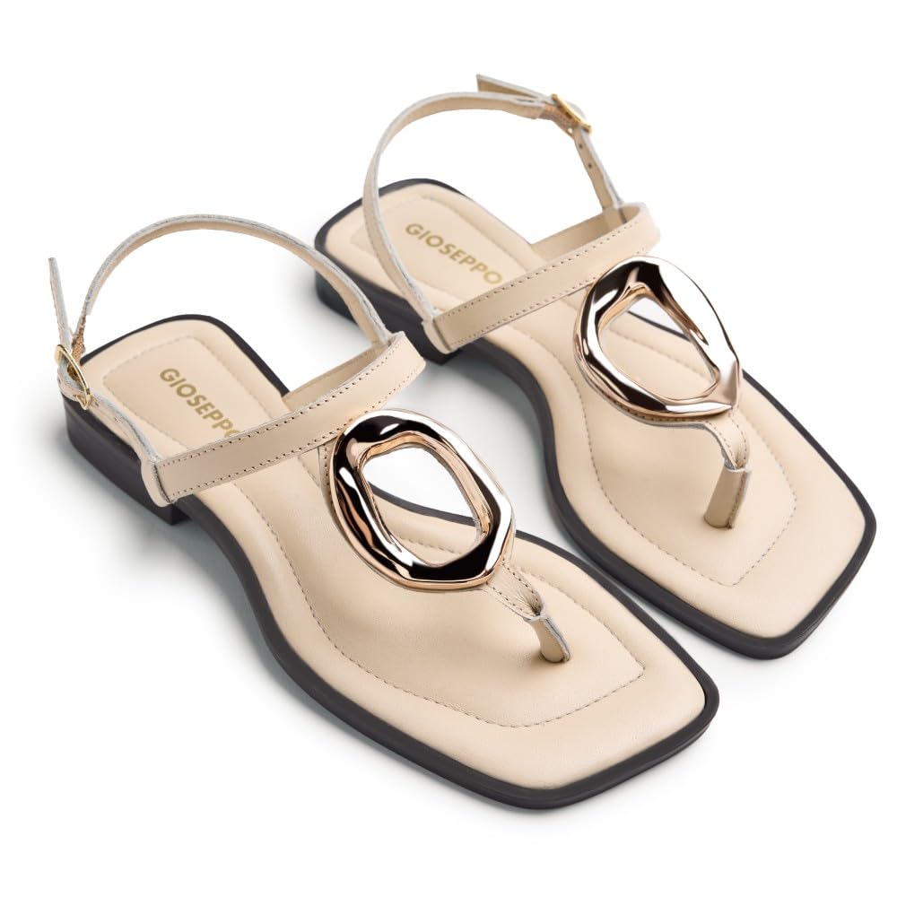 GIOSEPPO Women's Matuu T-Strap, Ivory White, 4.5 UK