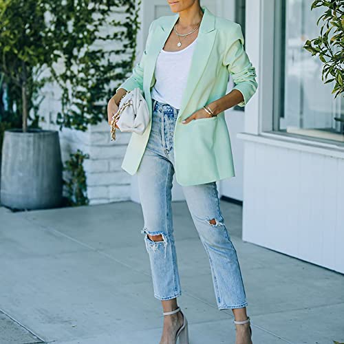 Womens Blazers Smart Casual Work Office Ladies Suit Blazer Pockets Button Long Sleeve Suits Jackets4
