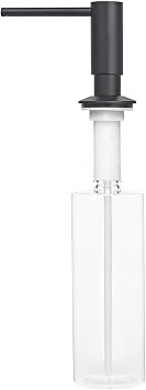 Samodra Sink Soap Dispenser, Metal Pump Head Liquid Lotion Countertop Kitchen Bathroom Soap Dispenser with 17 OZ PET Bottle (Black Matte)