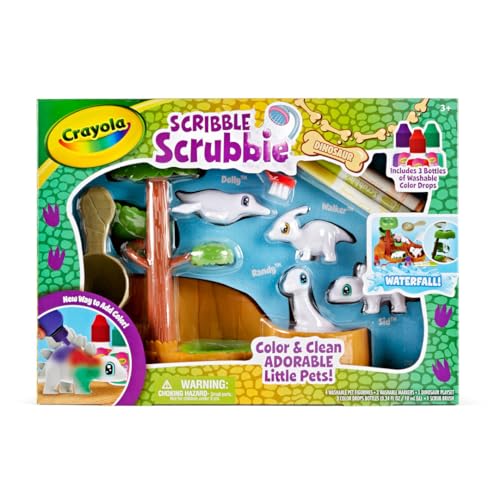 Crayola Scribble Scrubbie Pets Dinosaur Waterslide, Dinosaur Toys for Kids, Pet Grooming Toy, Gifts for Boys & Girls, Ages 3+ - image 1
