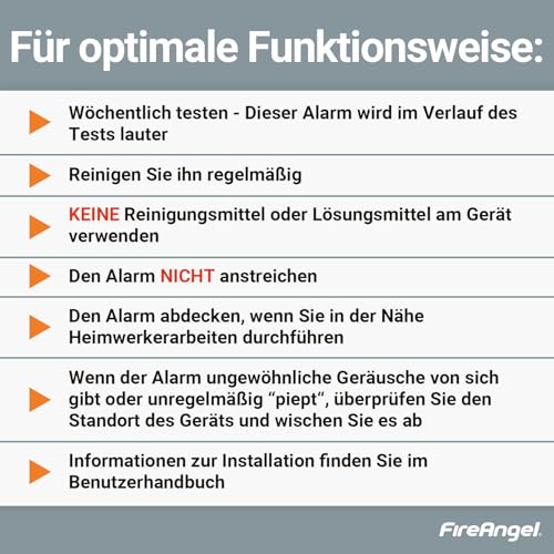 FireAngel Kohlenmonoxidmelder und -Detektor - FA6813 CO-Melder mit 10-Jahres-Sensor - CO-Warner für den Haushalt mit AA-Batterien - Tragbarer Kohlenmonoxid-Detektor für Unterwegs mit Testtaste
