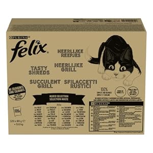 Felix Tasty Shreds Mixed Selection In Gravy Cat Food 120X80G