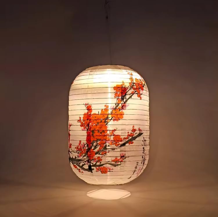 Japanese Style Solar Hanging Lantern Waterproof Solar Lanterns LED Light Nylon Cloth Outdoor Solar Light Atmosphere Solar Lamp Garden Decoration (C)