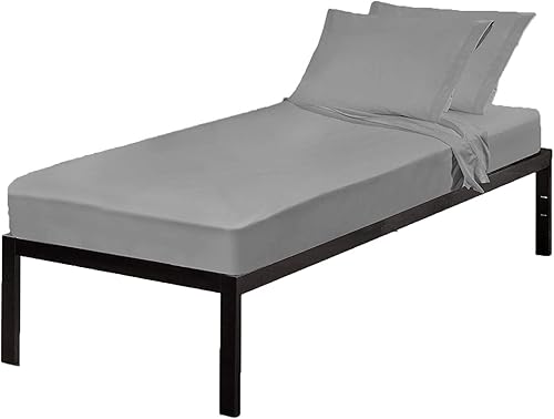 Miniatura 7 de Gilbins Juego de sábanas extra largas de algodón para dormitorio universitario, 4 piezas, color blanco