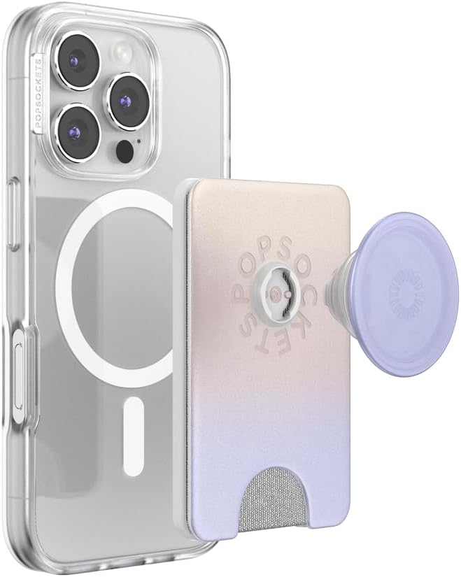 PopSockets Phone Wallet with Expanding Grip, Phone Card Holder, Wireless Charging Compatible, Wallet Compatible with MagSafe