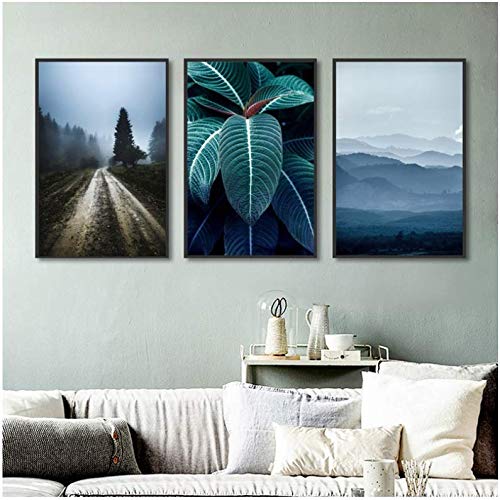 Toile forêt et plantes 50x70 cm : créez une ambiance déco zen et relaxante dans votre salon