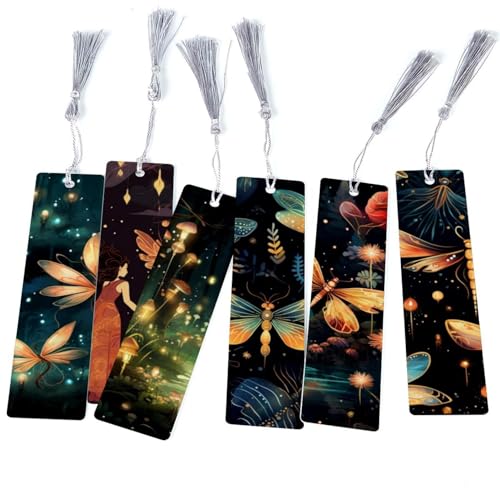 Marque-page à pompons motif luciole : lot de 6 pour lecteur et livre de poche