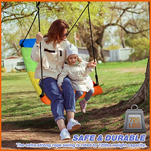 Trekassy 700lb 60" Skycurve Platform Tree Swing for Kids and Adults Wear- Resistant with 2 Hanging Straps