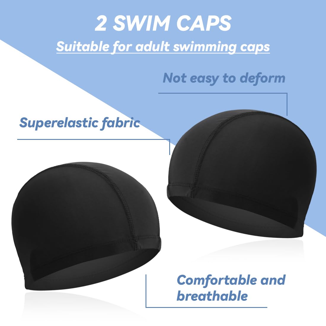 Gorro de natación suave unisex para pelo largo hombres piscina flexible ligero
