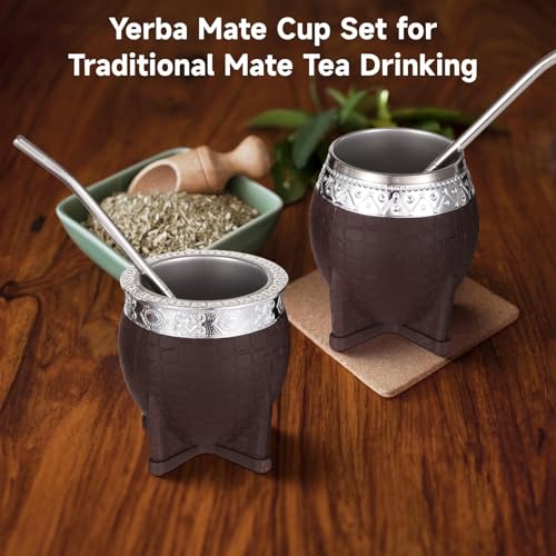Tasses Yerba Mate isothermes en inox 180ml avec paille argentée - 3