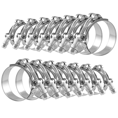 Image of AKIHISA T Bolt Hose Clamp, 7 Sizes 14Pcs Heavy Duty Hose Clamps, 304 Stainless Steel Hose Clamps, Working Range 41mm-83mm(1.61 inch-3.27'') Hose O.D.