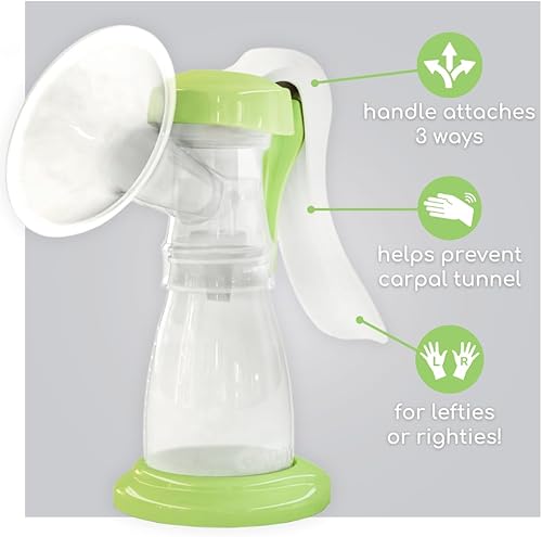 Miniatura 2 de Ardo Extractor de leche manual Amaryll, diseñado y fabricado en Suiza, incluye conchas de leche de 26 y 0.866 in. Extractor de leche portátil