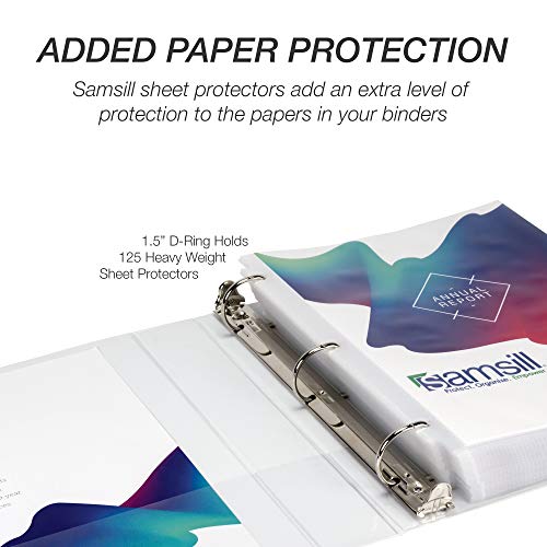 Image of Samsill Durable 1.5 inch 3 Ring Binder, D Ring Binder, 100% Recycled Chipboard, White