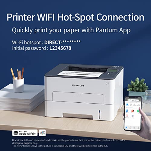 Pantum Monochrome Laser Printer Black And White Printer Wireless Small Computer Printer With Auto Duplex 2-Sided Printer Home Use With Mobile Printing And School Student, 30Ppm P3012Dw With Tl-410 #TOP1